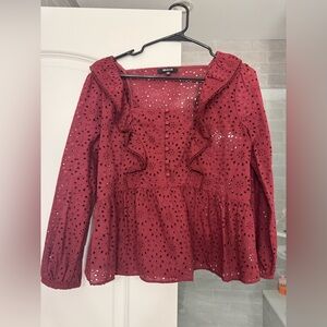 Madewell Eyelet Pom Pom Top